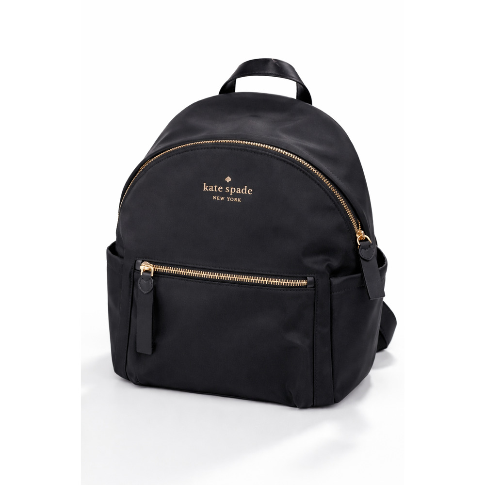 Kate Spade Chelsea Mini Backpack Black Nylon Gold Hardware Lightweight Travel Ba